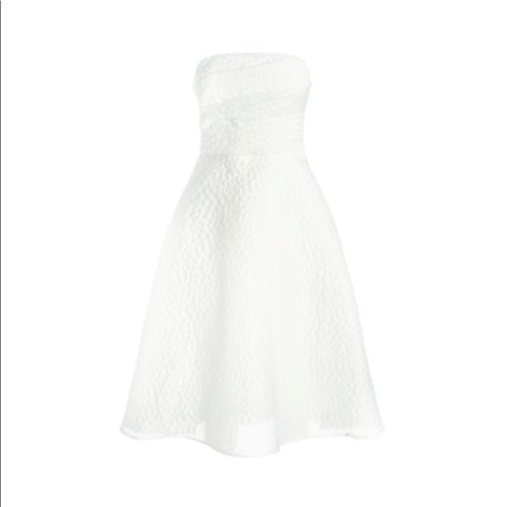 Theia Strapless White dress